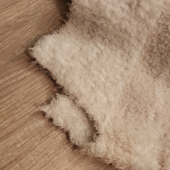 POL Cream Fuzzy Hoodie with Lavender and Blush Stripes - Picture 7 of 9